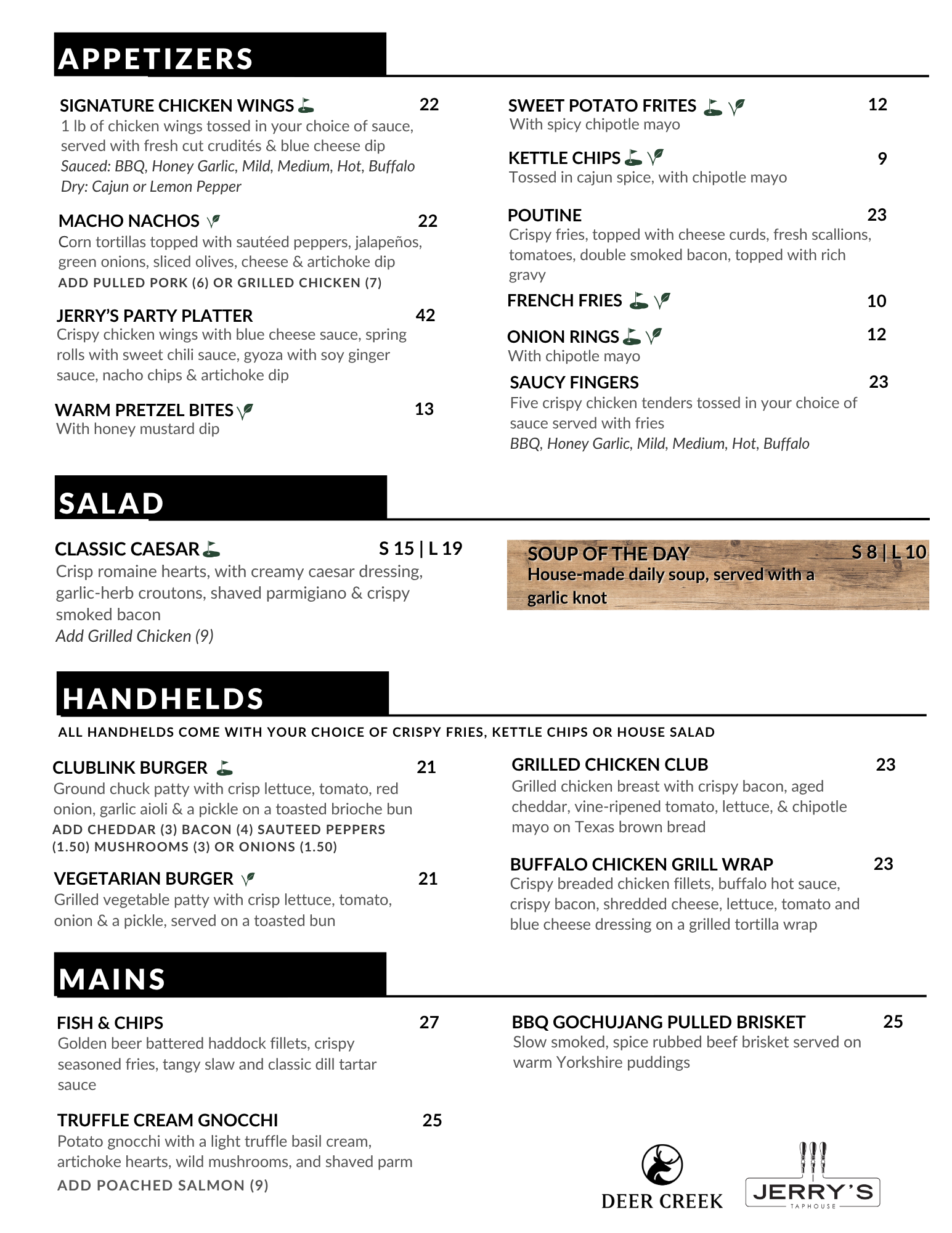 Jerrys summer menu