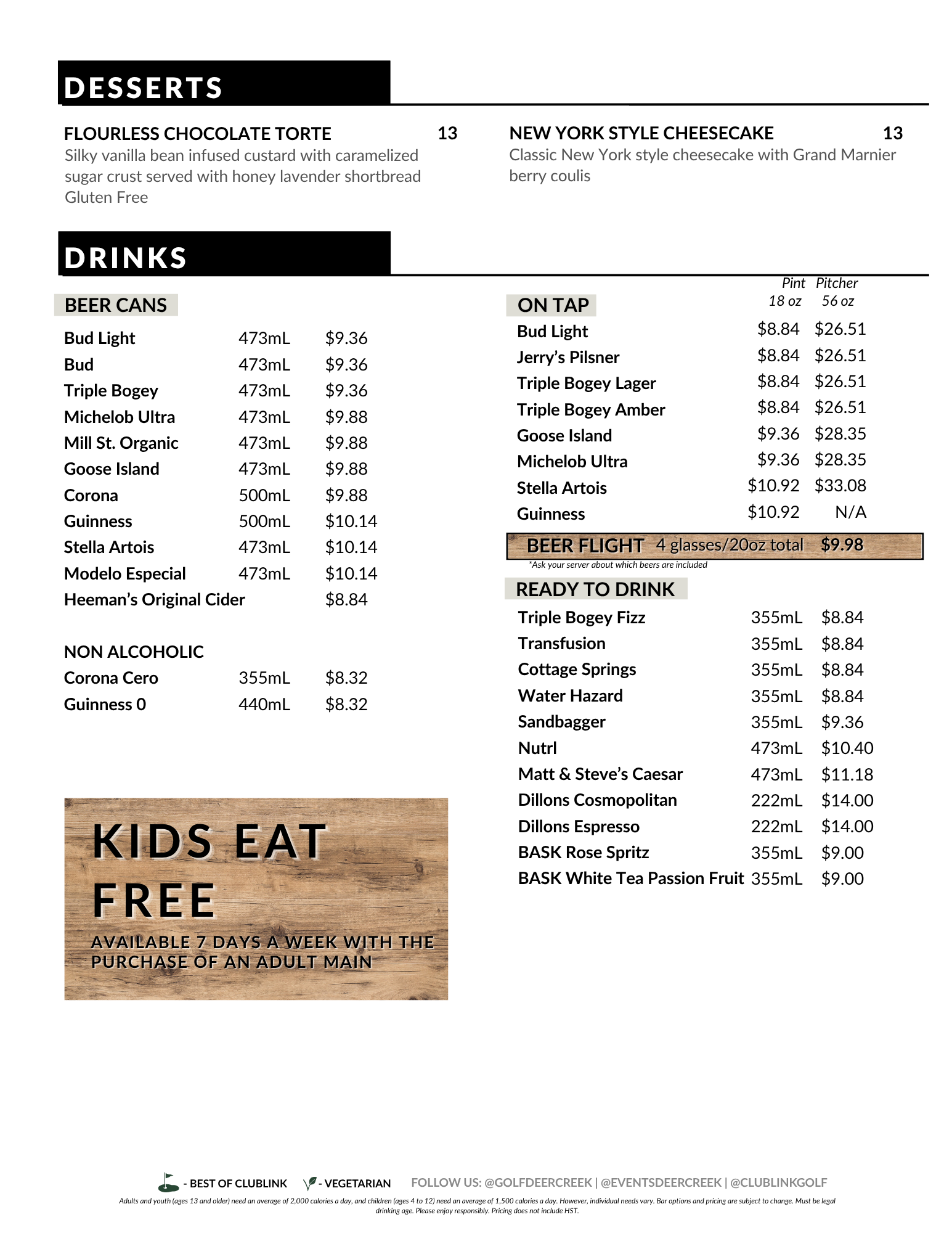 Jerry summer menu